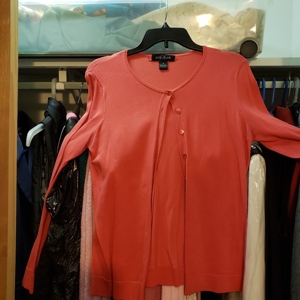 MAKE OFFER Pinkish melon color silky sweater
